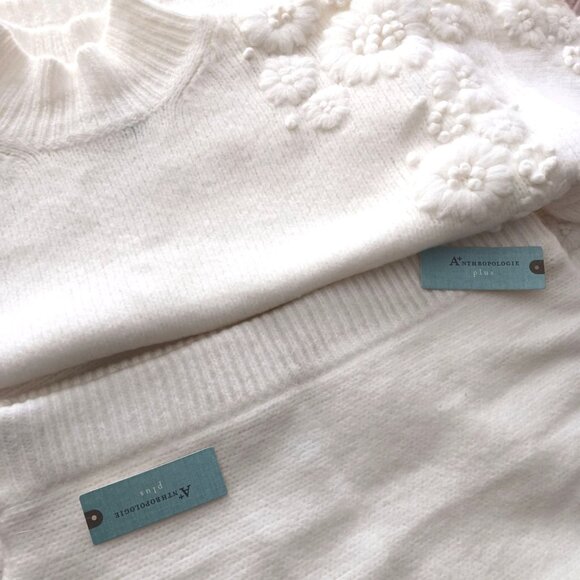 Anthropologie Floral Textured Sweater Skirt Set - Picture 13 of 15